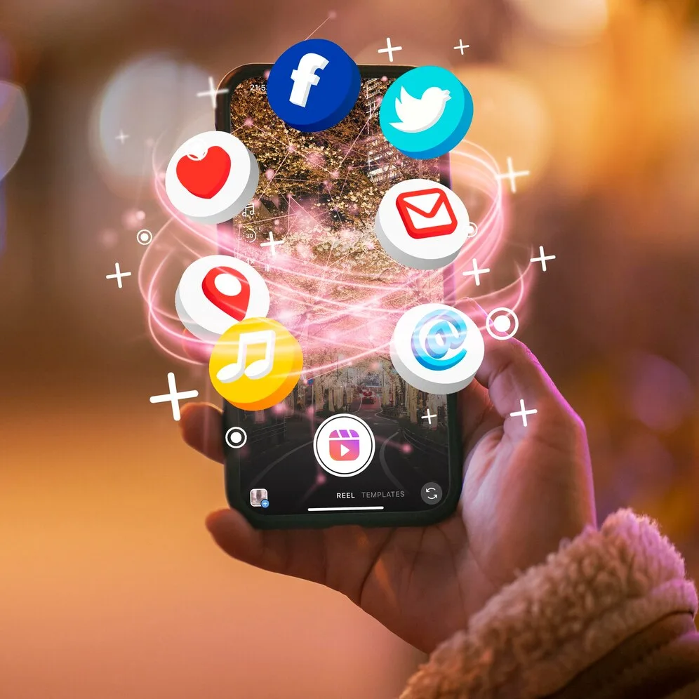 Social media platforms and content connecting businesses with their audiences